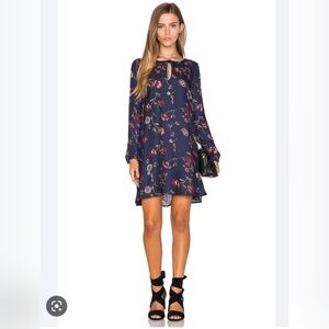 Cupcakes and Cashmere Sz X Small Hazel Dress In Gypsy Soul Blue Mini Swing Dress